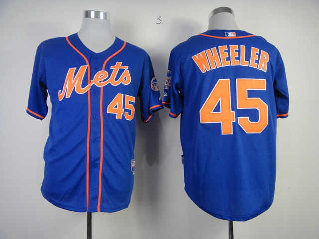 Men New York Mets #45 Wheeler Blue MLB Jerseys->->MLB Jersey
